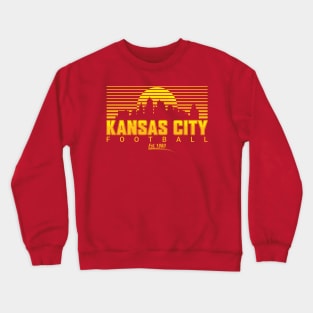 Kansas City Retro Sunset Vintage KC Football Missouri Gift Crewneck Sweatshirt